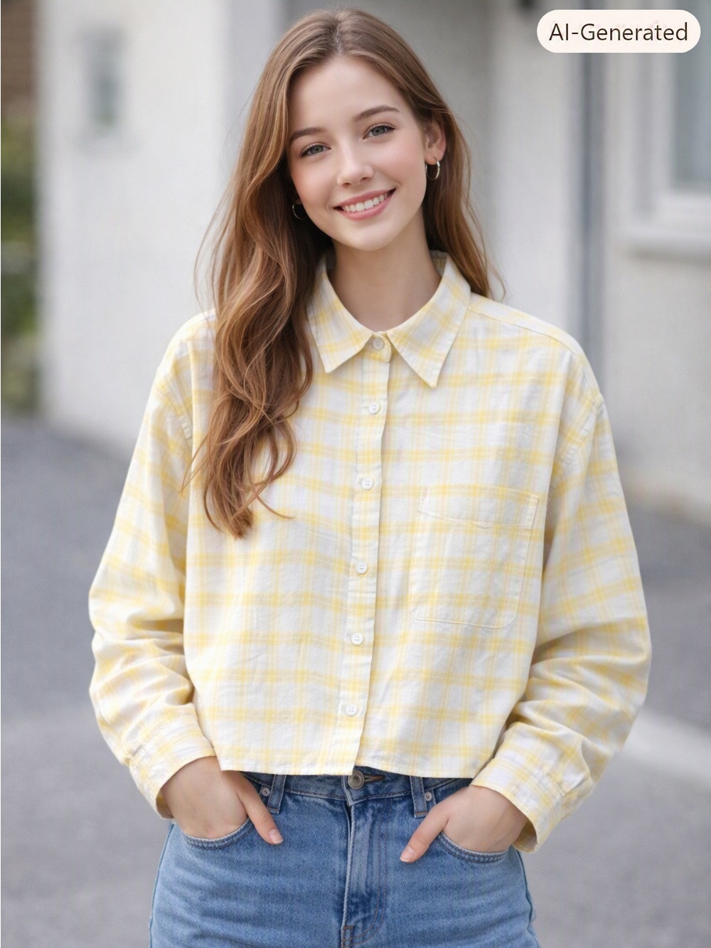 JW Anderson x Uniqlo yellow and white cotton blend top size XL